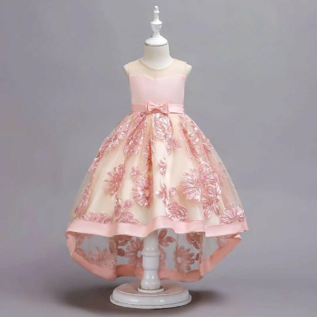 Imported China Princess Pink Rose Premium Frock